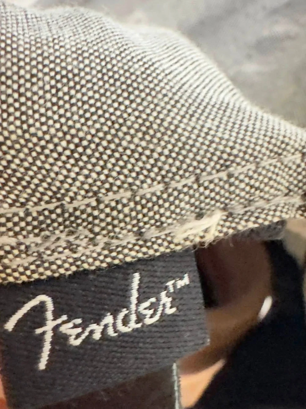 Fender Gray and Black Baseball Cap with White Logo